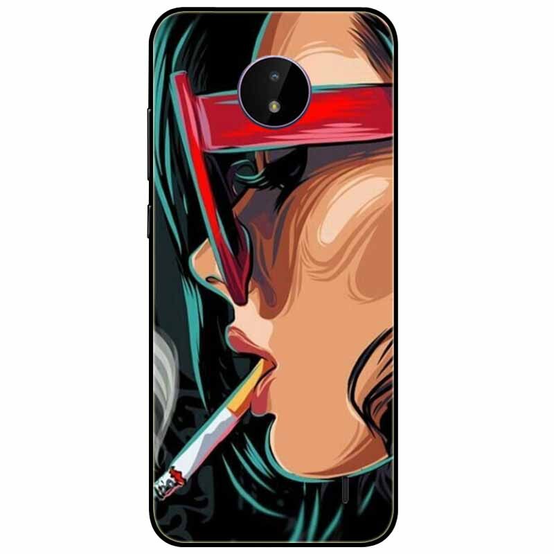 Deksel til Nokia C20 deksel C30 C10 Silicone Landscape Soft Black Covers for Nokia C 20 G300 For NokiaC20 støtsikkert TPU Bag