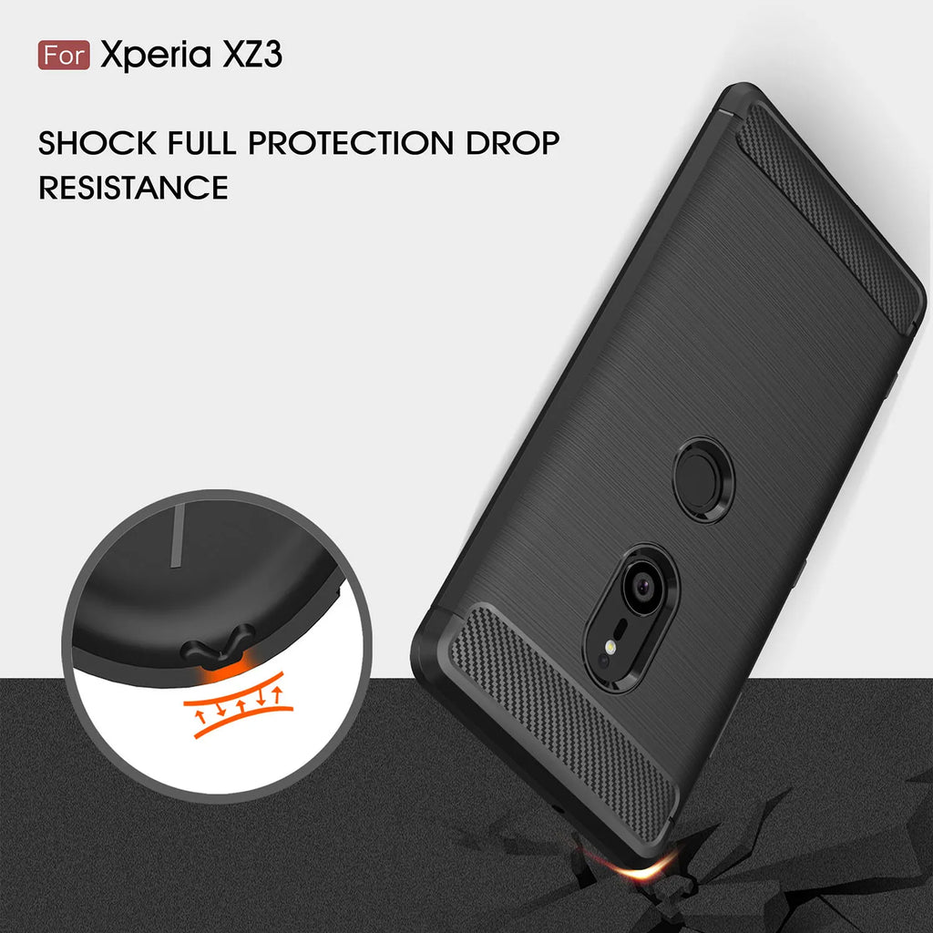 Deksel til Sony Xperia XZ3 XZ1 XZ2 Premium Case Carbon fiber Cover Shockproof Phone Cases For Sony Xperia XZ2 Compact XZ1 Back cover