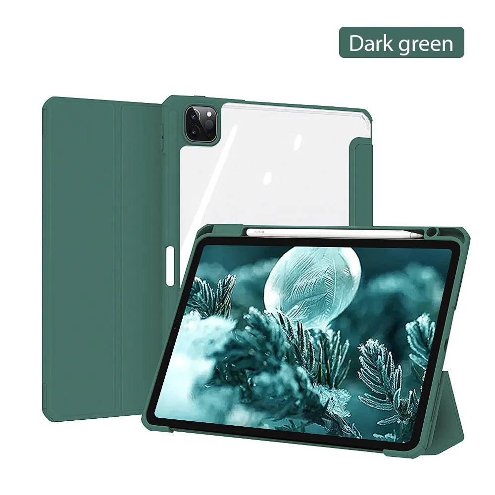 Deksel til iPad deksel 2021 Mini 6 Pro 11 9th Generation deksel 10.2 2018 9.7 5th 6th Air 4 5 10.9 10th PU Silicon Transparent deksel