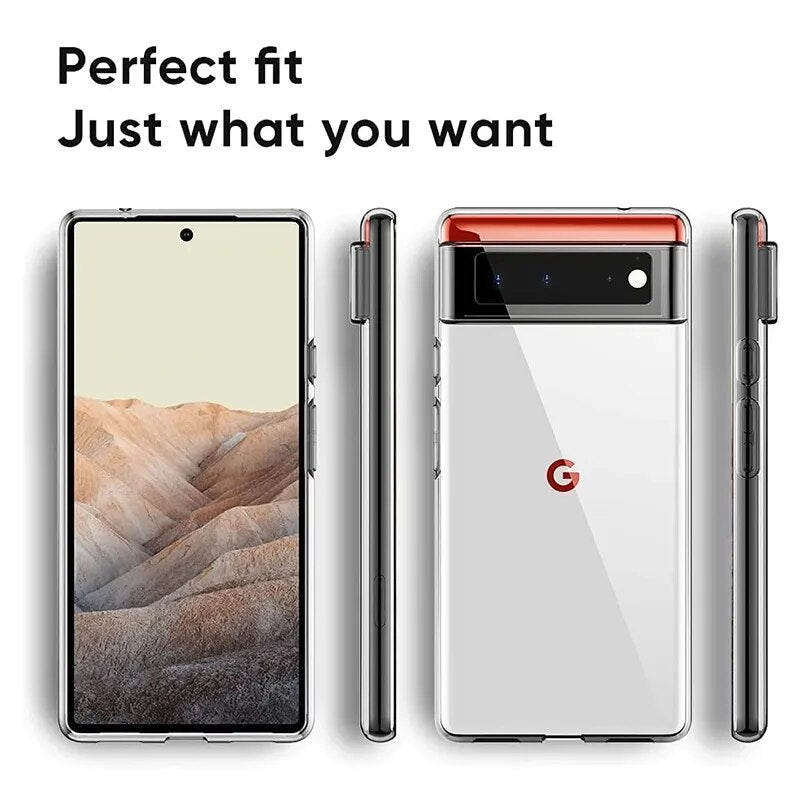 Deksel til Google Pixel 8 7A 7 6 Pro 6A 5A 5 4A 4 XL Soft Transparent TPU Phone Case