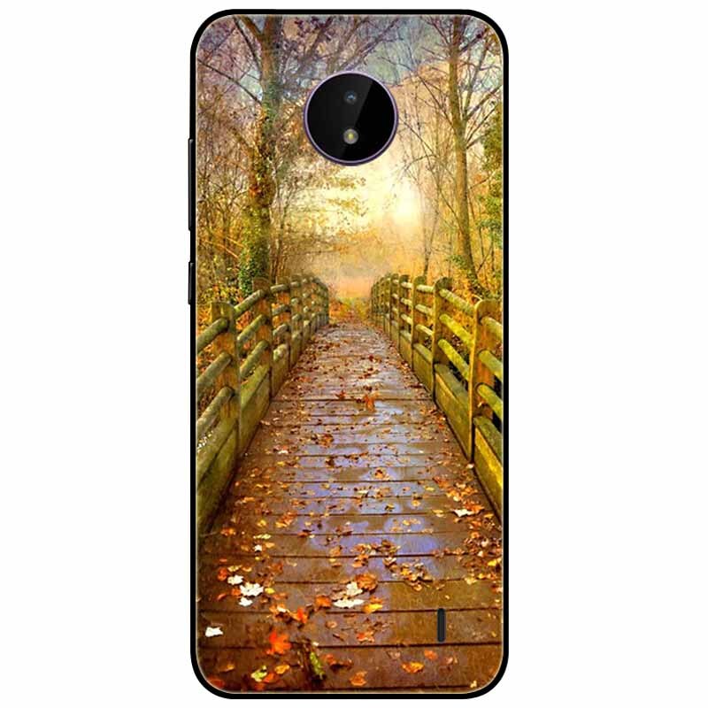 Deksel til Nokia C20 deksel C30 C10 Silicone Landscape Soft Black Covers for Nokia C 20 G300 For NokiaC20 støtsikkert TPU Bag
