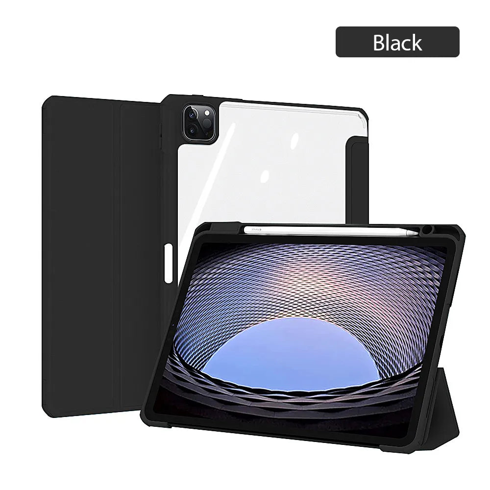 Deksel til iPad deksel 2021 Mini 6 Pro 11 9th Generation deksel 10.2 2018 9.7 5th 6th Air 4 5 10.9 10th PU Silicon Transparent deksel