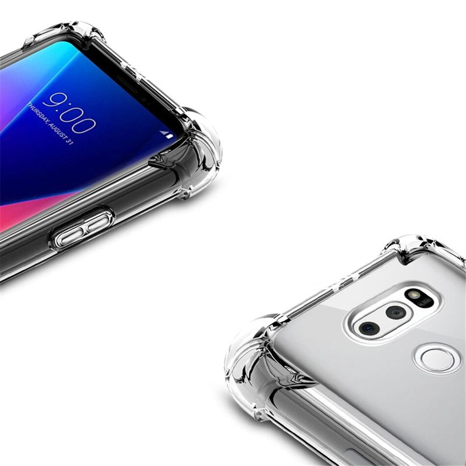 Deksel til LG V20 V30 V40 V50 V60 ThinQ Case LG G8S G8 G7 G6 K22 K42 K92 K52 K62 Plus K40 K51 Clear Air Cushion Shockproof Airbag Cover