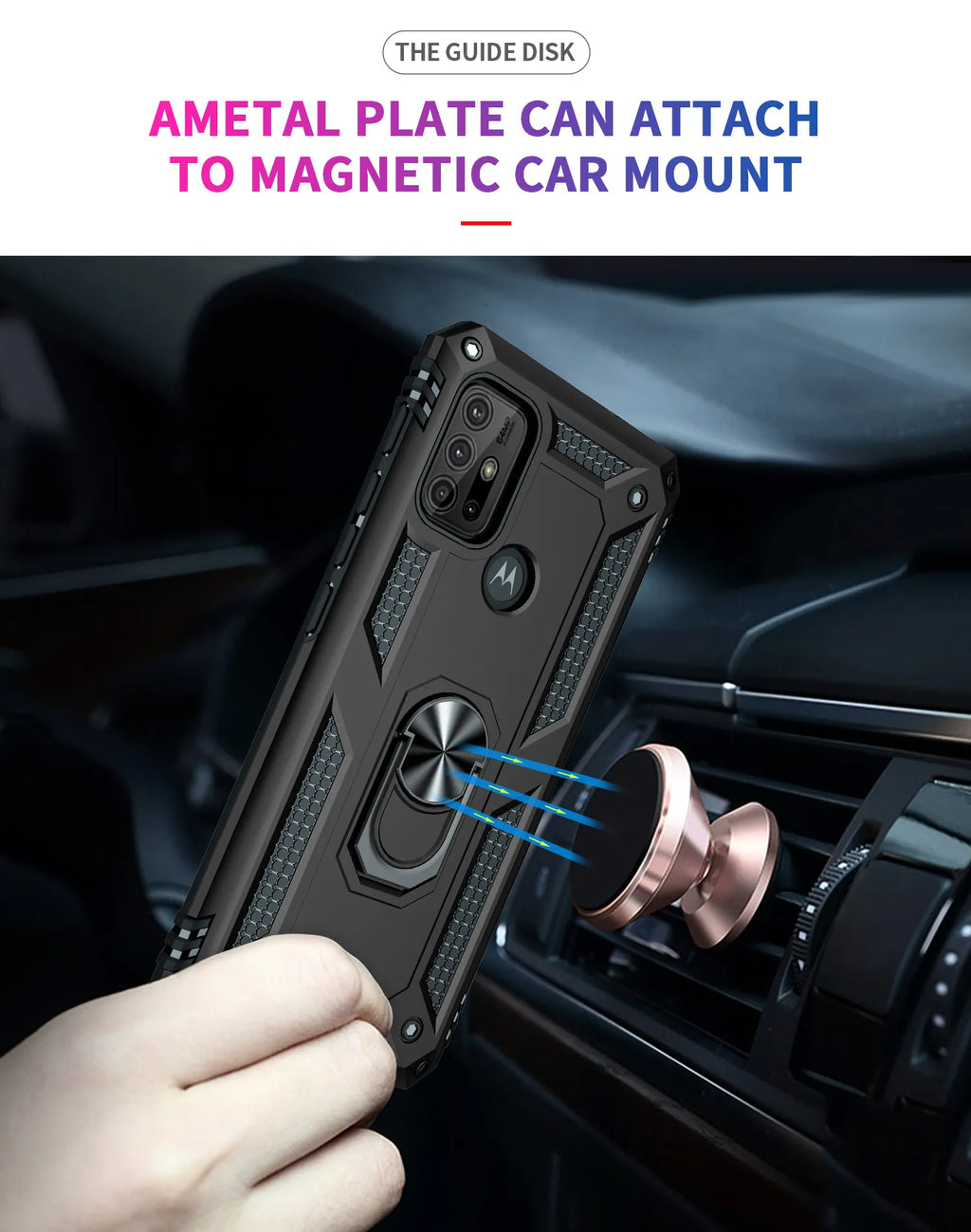 Deksel til Motorola Moto G10 G20 G30 G50 5G G60 G60S G100 G200 G40 Fusion Case Magnetic Ring Armor for Moto G31 G41 G51 G71 G22 G52