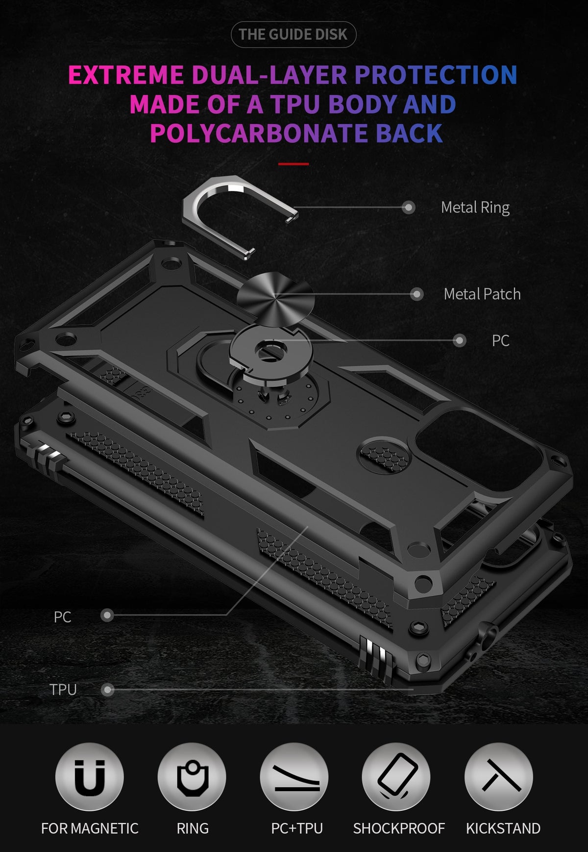 Deksel til Motorola Moto G10 G20 G30 G50 5G G60 G60S G100 G200 G40 Fusion Case Magnetic Ring Armor for Moto G31 G41 G51 G71 G22 G52