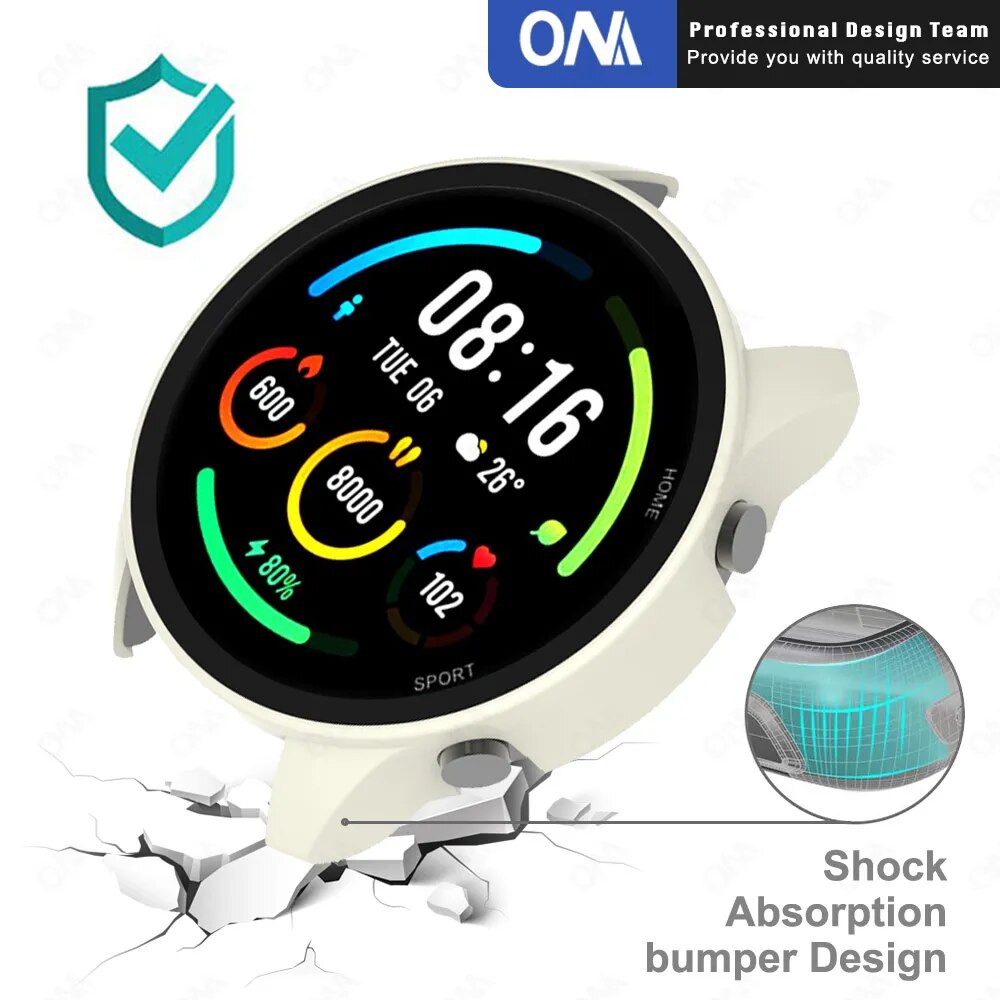 Deksel til Xiaomi Mi Watch Color Sport heldekkende PC-deksel med herdet glass