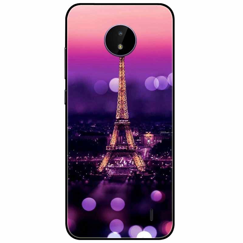 Deksel til Nokia C20 deksel C30 C10 Silicone Landscape Soft Black Covers for Nokia C 20 G300 For NokiaC20 støtsikkert TPU Bag