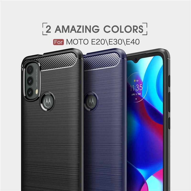 Deksel til Motorola Moto E20 E30 E40 E22 E22i E32 Carbon Fiber Case For G10 G20 G30 G50 5G G100 G31 G41 G51 G71 G22 G32 G42 G52 G72 G82
