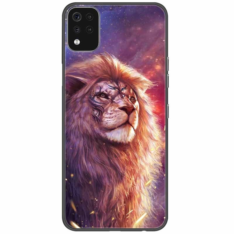 Deksel til LG K42 K52 K62 Q52 Case Soft Painted Wolf Silicone Black Covers For LG K62 Cases K 42 Shockproof Funda for LGK52