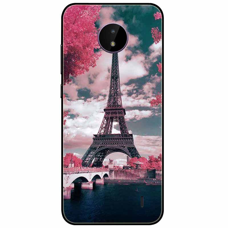 Deksel til Nokia C20 deksel C30 C10 Silicone Landscape Soft Black Covers for Nokia C 20 G300 For NokiaC20 støtsikkert TPU Bag