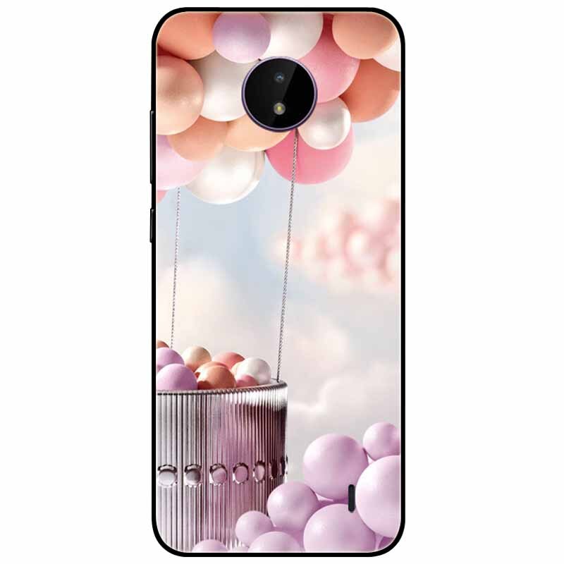Deksel til Nokia C20 deksel C30 C10 Silicone Landscape Soft Black Covers for Nokia C 20 G300 For NokiaC20 støtsikkert TPU Bag