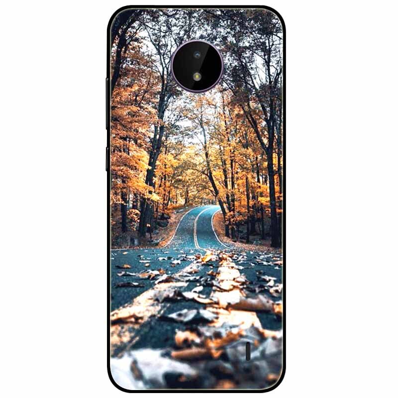 Deksel til Nokia C20 deksel C30 C10 Silicone Landscape Soft Black Covers for Nokia C 20 G300 For NokiaC20 støtsikkert TPU Bag