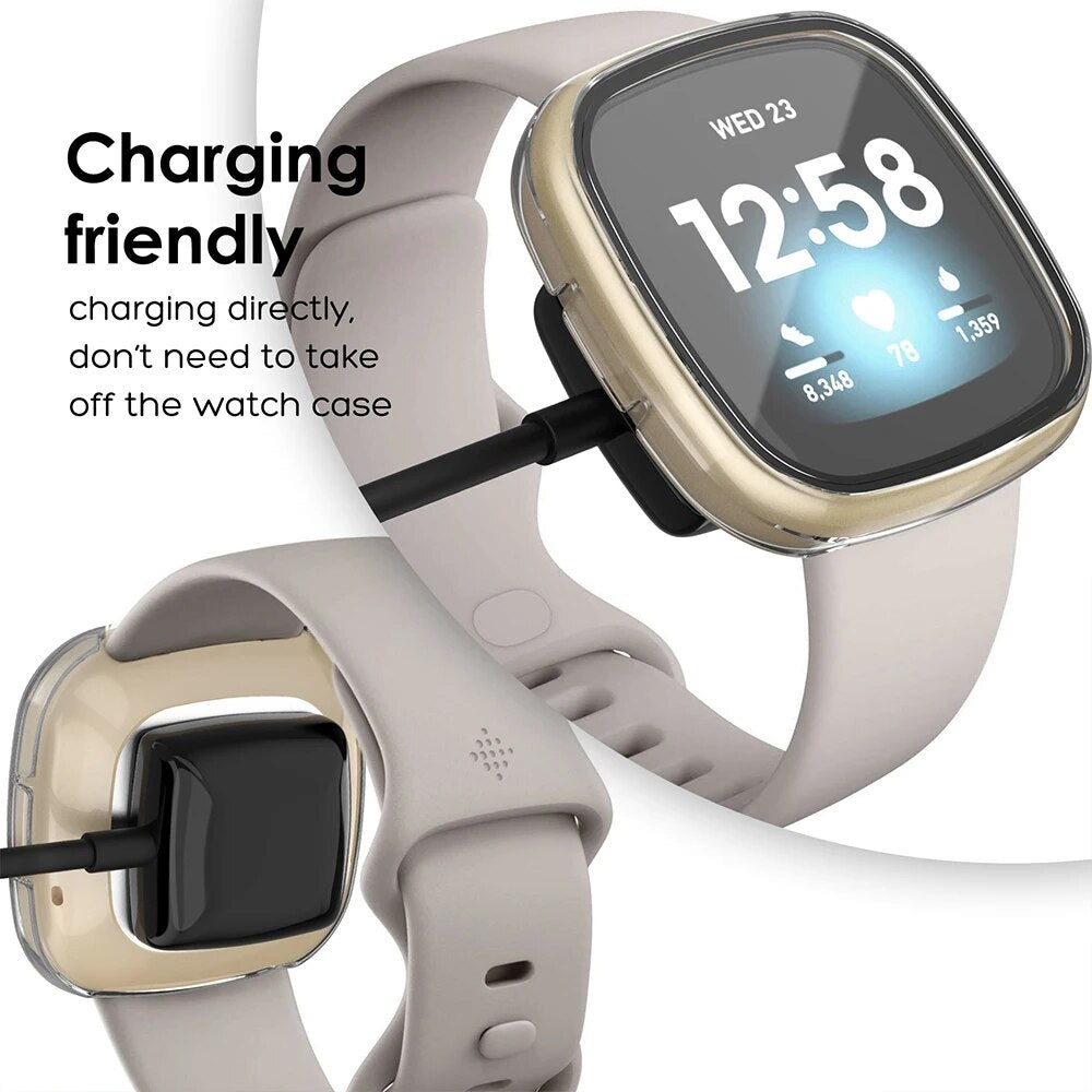 Deksel til Fitbit Versa 3 og Sense heldekkende skjermbeskyttelse