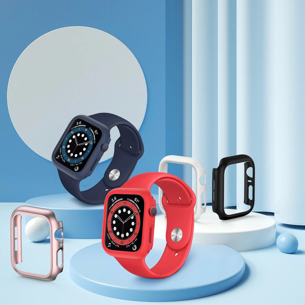 Deksel til Apple Watch Series 1-9 & SE (38-45mm) - Hard PC bumper-ramme
