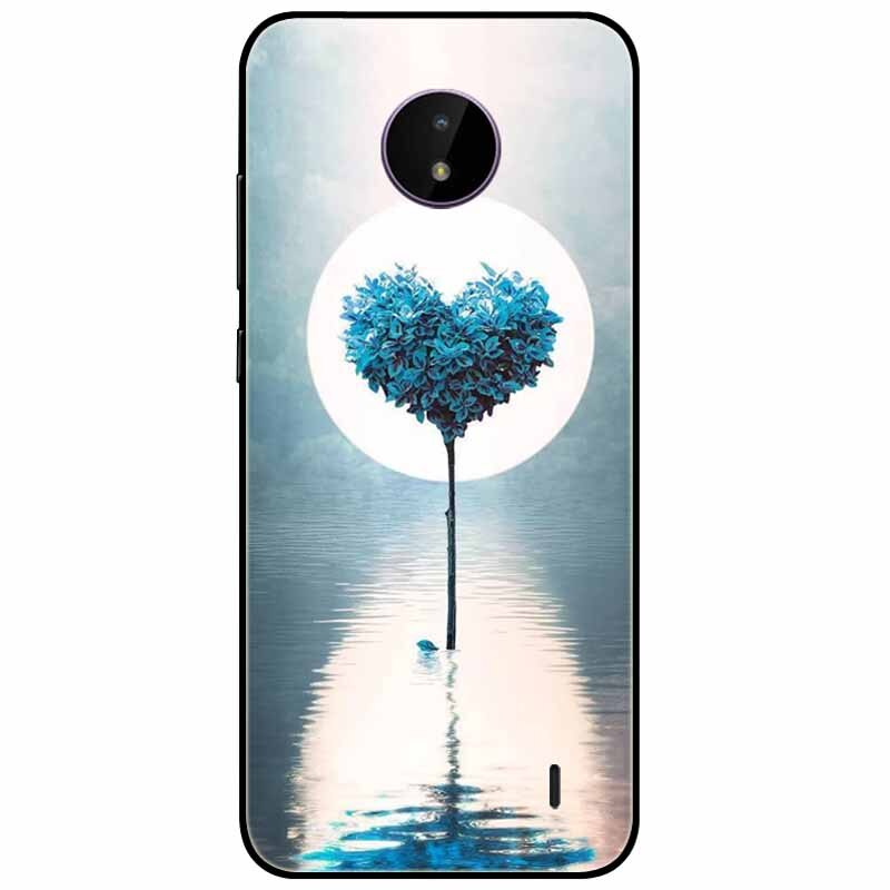Deksel til Nokia C20 deksel C30 C10 Silicone Landscape Soft Black Covers for Nokia C 20 G300 For NokiaC20 støtsikkert TPU Bag