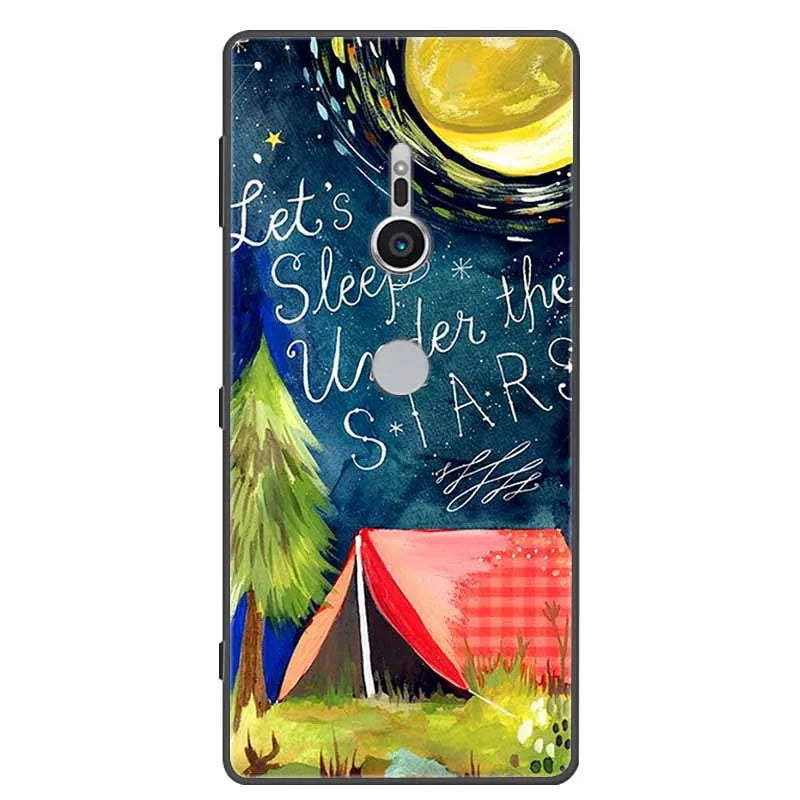 Deksel til Sony Xperia XZ1 XZ2 XZ3 Cover Silicone Painted Soft Phone Back Cases for Sony XZ2 Compact Premium Protective Funda Capa