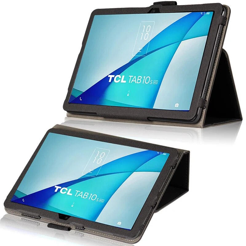 Deksel til TCL TAB 10s 9080G 9081X 2021 4G Tablet 10.1 Inch Case PU Leather Stand Hand Holder Shell Funda