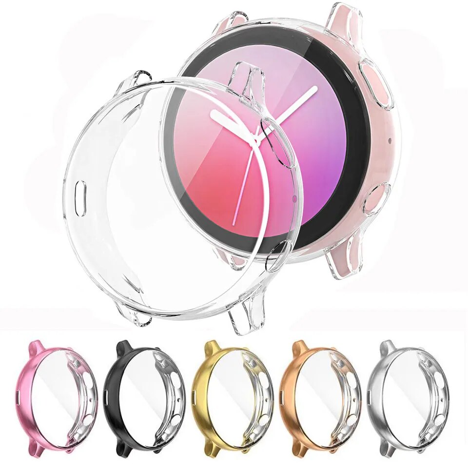 Deksel til Samsung Galaxy Watch 4/Active 2 44mm 40mm TPU All-Around Bumper Skjermbeskytter Galaxy Watch 4 Classic 42mm 46mm