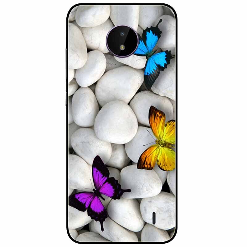 Deksel til Nokia C20 deksel C30 C10 Silicone Landscape Soft Black Covers for Nokia C 20 G300 For NokiaC20 støtsikkert TPU Bag