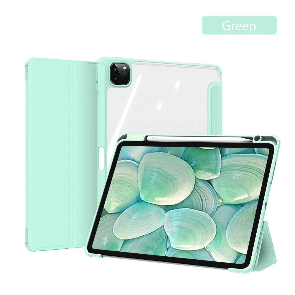 Deksel til iPad deksel 2021 Mini 6 Pro 11 9th Generation deksel 10.2 2018 9.7 5th 6th Air 4 5 10.9 10th PU Silicon Transparent deksel