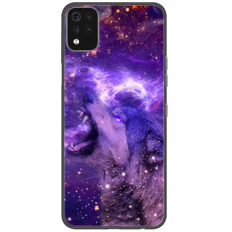 Deksel til LG K42 K52 K62 Q52 Case Soft Painted Wolf Silicone Black Covers For LG K62 Cases K 42 Shockproof Funda for LGK52