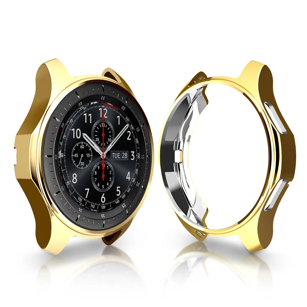 Deksel til Samsung Galaxy Watch 46mm 42mm 4 40mm 44mm 4 Classic Gear S3 Frontier heldekkende TPU-deksel med blank kant