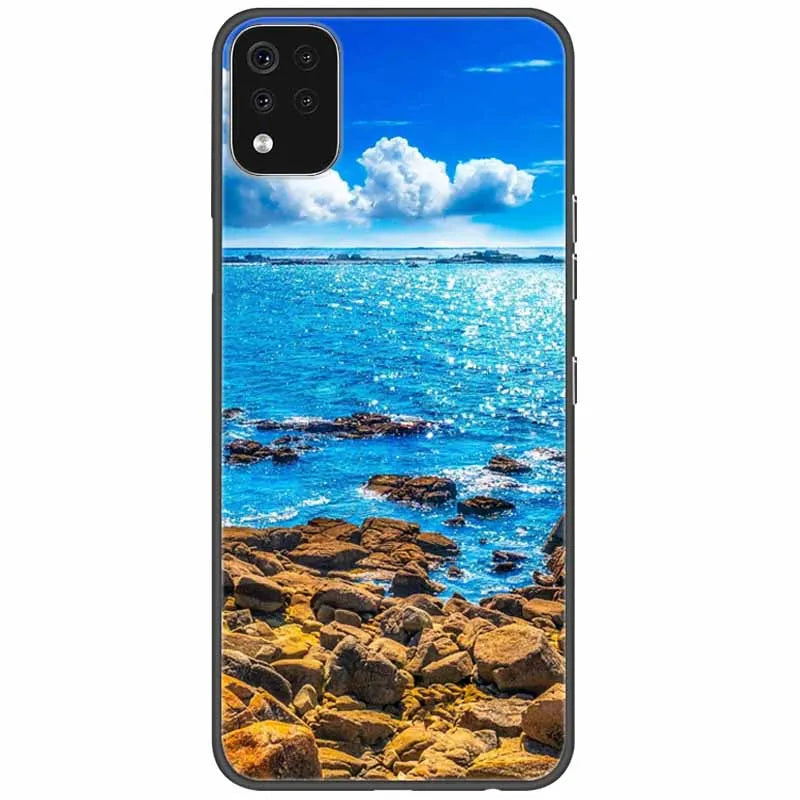 Deksel til LG K42 K52 K62 Q52 Case Soft Painted Wolf Silicone Black Covers For LG K62 Cases K 42 Shockproof Funda for LGK52