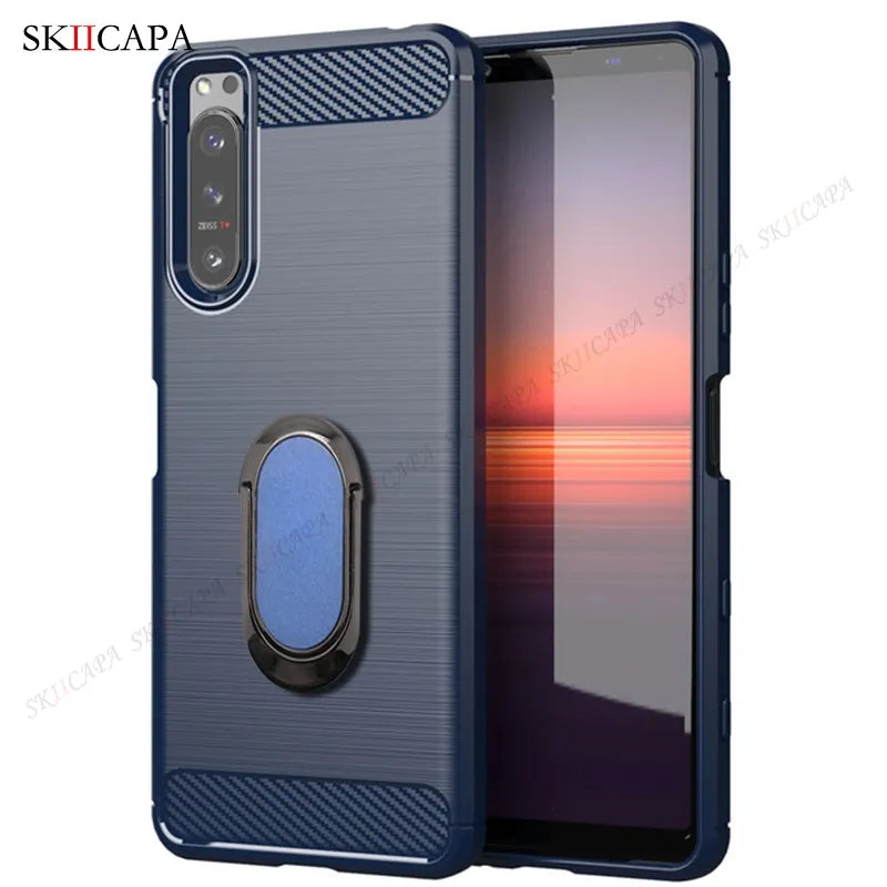 Deksel til Sony Xperia 10 1 5 III II Ace 2 XZ3 XZ2 XZ1 XA2 Holder Stand Shockproof Cover