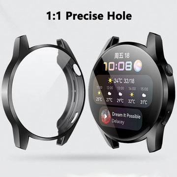 Deksel til Huawei Watch 3 pro 48mm 46mm soft Plated All Around Protective Bumper Cover Huawei Watch 3 Screen Protector