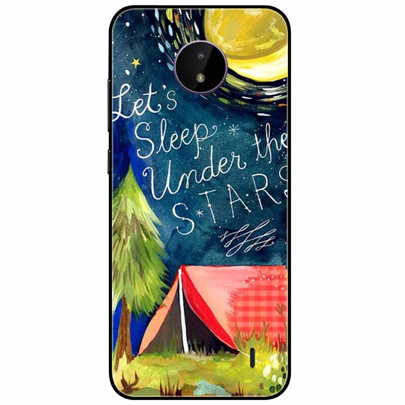 Deksel til Nokia C20 deksel C30 C10 Silicone Landscape Soft Black Covers for Nokia C 20 G300 For NokiaC20 støtsikkert TPU Bag