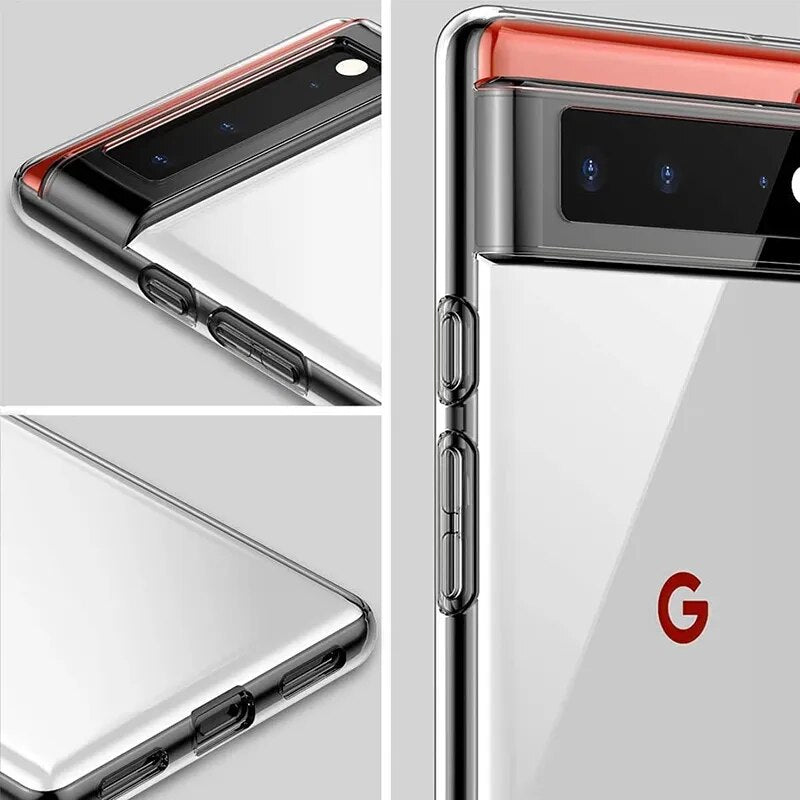 Deksel til Google Pixel 8 7A 7 6 Pro 6A 5A 5 4A 4 XL Soft Transparent TPU Phone Case