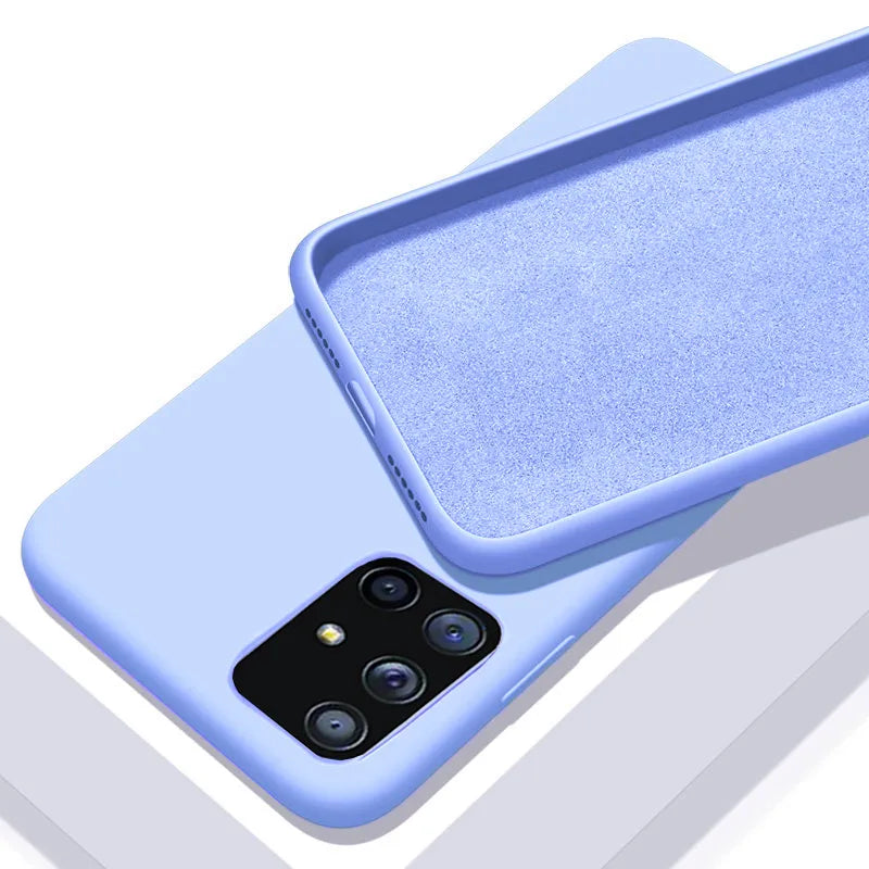 Deksel til Samsung Galaxy A50 A51 A70 A71 S20 S21 S10E S10 Plus Note 8 9 S9 S8 Luxury Original Liquid Silicone mykt deksel