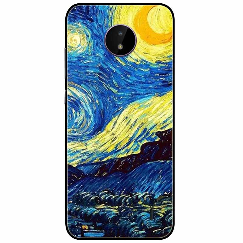 Deksel til Nokia C20 deksel C30 C10 Silicone Landscape Soft Black Covers for Nokia C 20 G300 For NokiaC20 støtsikkert TPU Bag