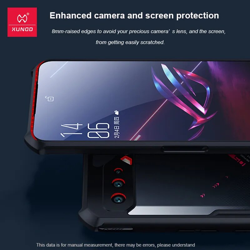 Deksel til Asus ROG Phone 5 6 Pro Case, Xundd Shockproof Case For Asus ROG Phone 5 5S 6 Pro Ultimate Case Transparent Clear Phone Cover
