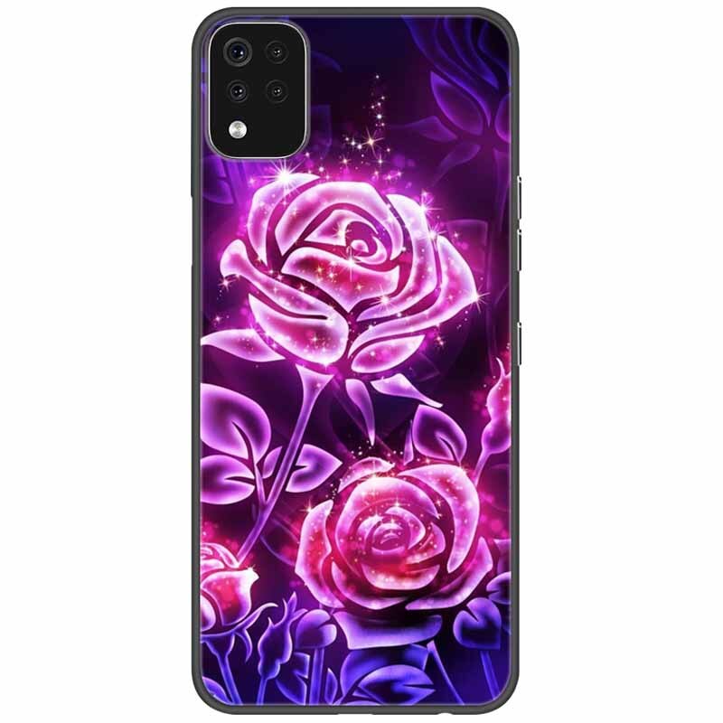 Deksel til LG K42 K52 K62 Q52 Case Soft Painted Wolf Silicone Black Covers For LG K62 Cases K 42 Shockproof Funda for LGK52
