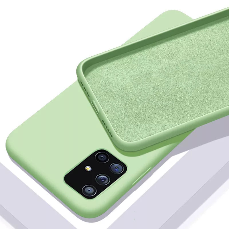 Deksel til Samsung Galaxy A50 A51 A70 A71 S20 S21 S10E S10 Plus Note 8 9 S9 S8 Luxury Original Liquid Silicone mykt deksel