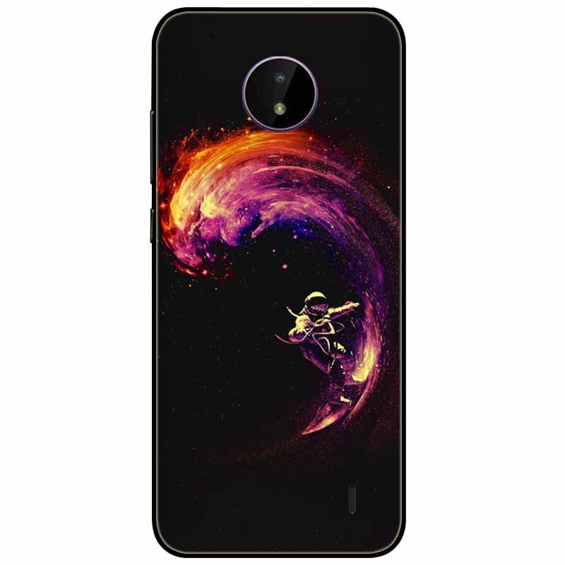 Deksel til Nokia C20 deksel C30 C10 Silicone Landscape Soft Black Covers for Nokia C 20 G300 For NokiaC20 støtsikkert TPU Bag