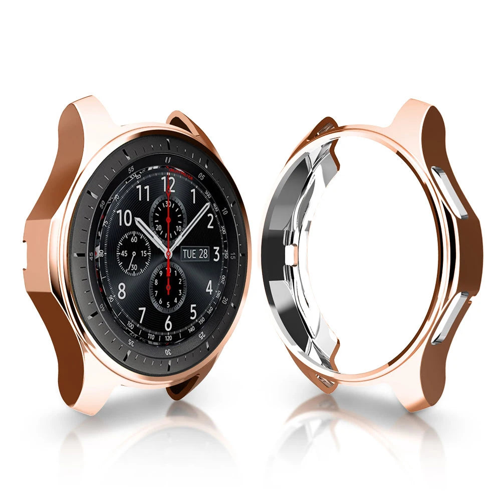 Deksel til Samsung Galaxy Watch 46mm 42mm 4 40mm 44mm 4 Classic Gear S3 Frontier heldekkende TPU-deksel med blank kant