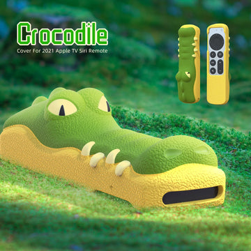 Deksel til Apple TV 4K Siri Remote 2021 New Soft Non-slip Cartoon Crocodile Cute SIKAI Protective Cover