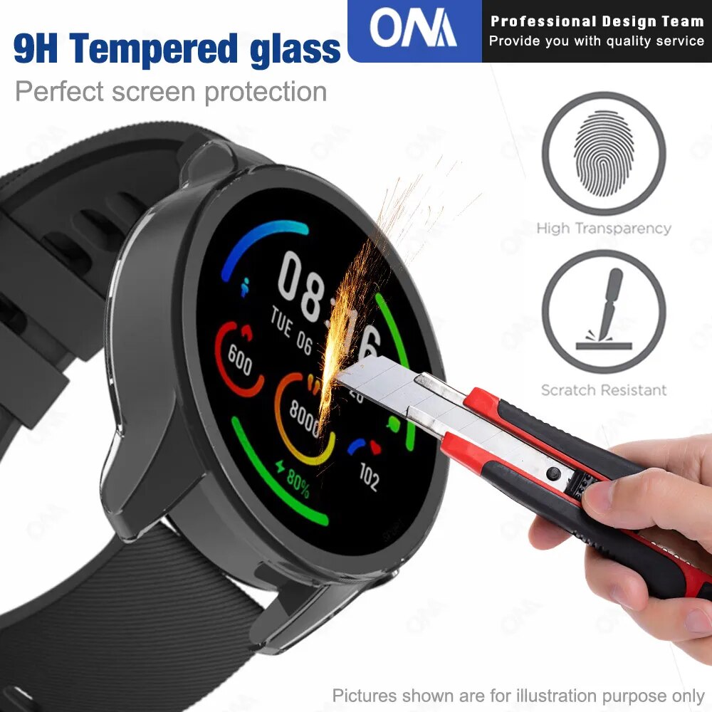 Deksel til Xiaomi Mi Watch Color Sport heldekkende PC-deksel med herdet glass