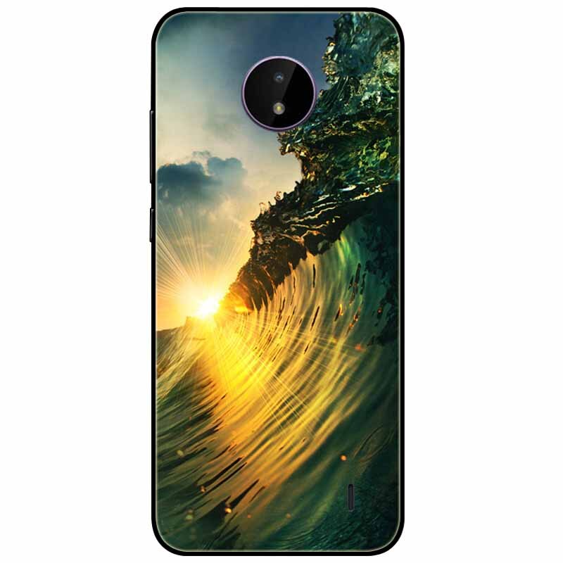 Deksel til Nokia C20 deksel C30 C10 Silicone Landscape Soft Black Covers for Nokia C 20 G300 For NokiaC20 støtsikkert TPU Bag