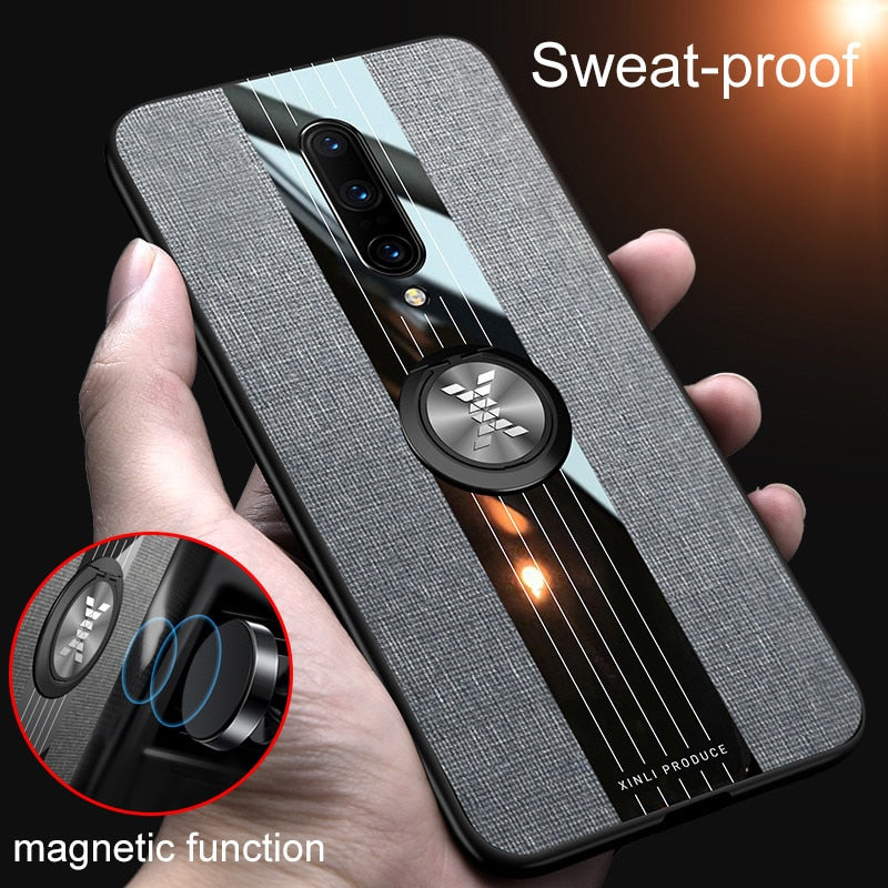Deksel til Oneplus 6 6T 7 7T 8T 8 9R 9RT 9 Pro Case Luxury Bracket Ring Cases for One Plus Nord 2 N10 N100 5G Soft TPU Leather Coque