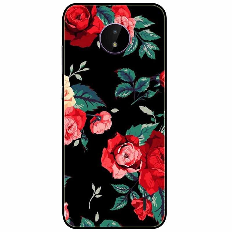 Deksel til Nokia C20 deksel C30 C10 Silicone Landscape Soft Black Covers for Nokia C 20 G300 For NokiaC20 støtsikkert TPU Bag