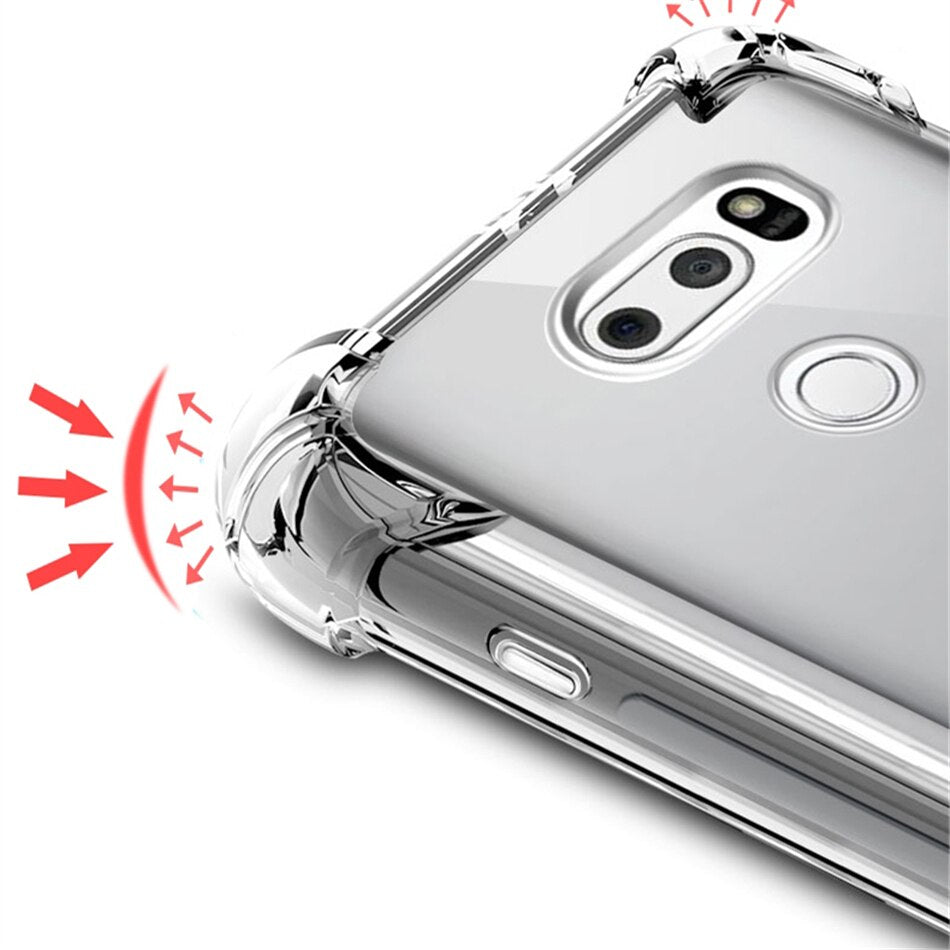 Deksel til LG V20 V30 V40 V50 V60 ThinQ Case LG G8S G8 G7 G6 K22 K42 K92 K52 K62 Plus K40 K51 Clear Air Cushion Shockproof Airbag Cover