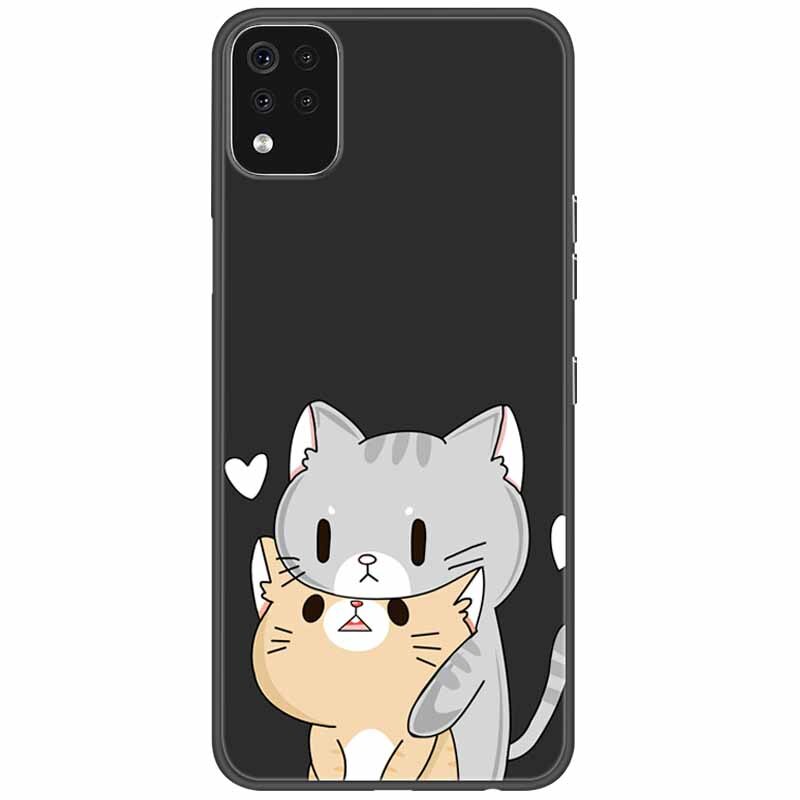 Deksel til LG K42 K52 K62 Q52 Case Soft Painted Wolf Silicone Black Covers For LG K62 Cases K 42 Shockproof Funda for LGK52