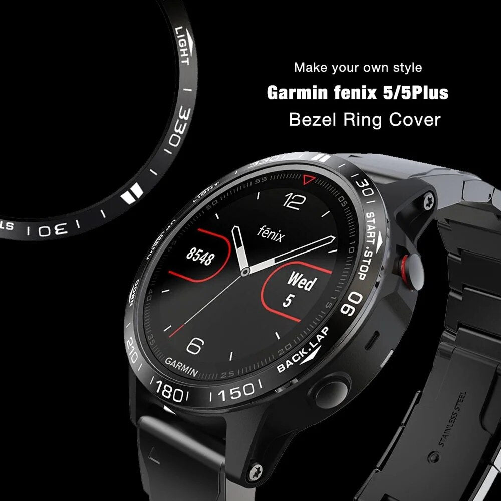 Deksel til Garmin Fenix 7 / 6 / 5 Ring Bezel Styling