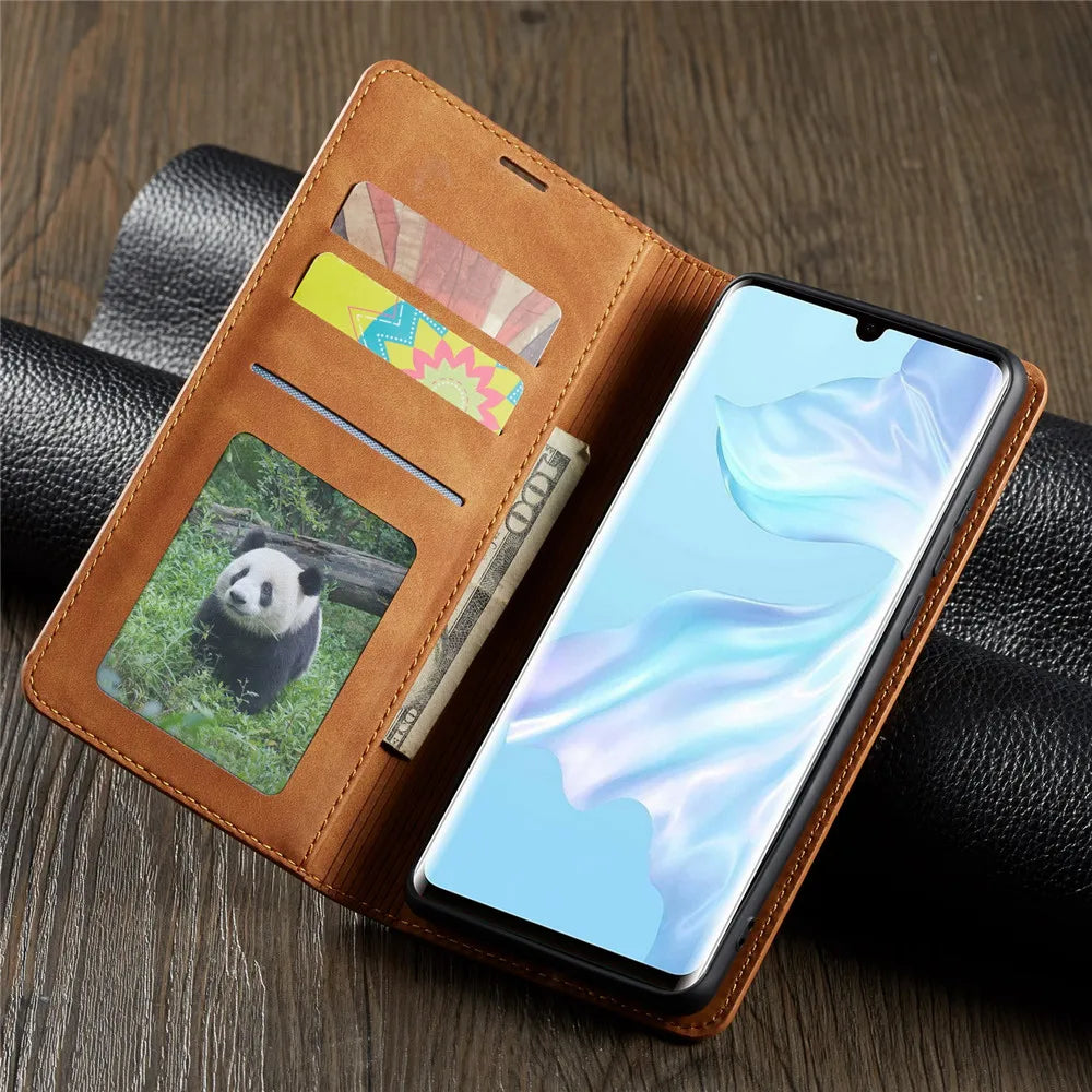 Deksel til Huawei P40 Mate 30 20 P30 P20 Pro Lite P Smart Plus 2020 2019 Honor10lite Wallet Card Flip Phone Cover