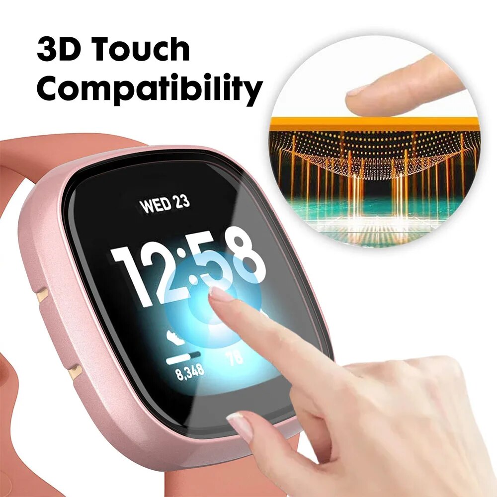 Deksel til Fitbit Versa 3 og Sense heldekkende skjermbeskyttelse