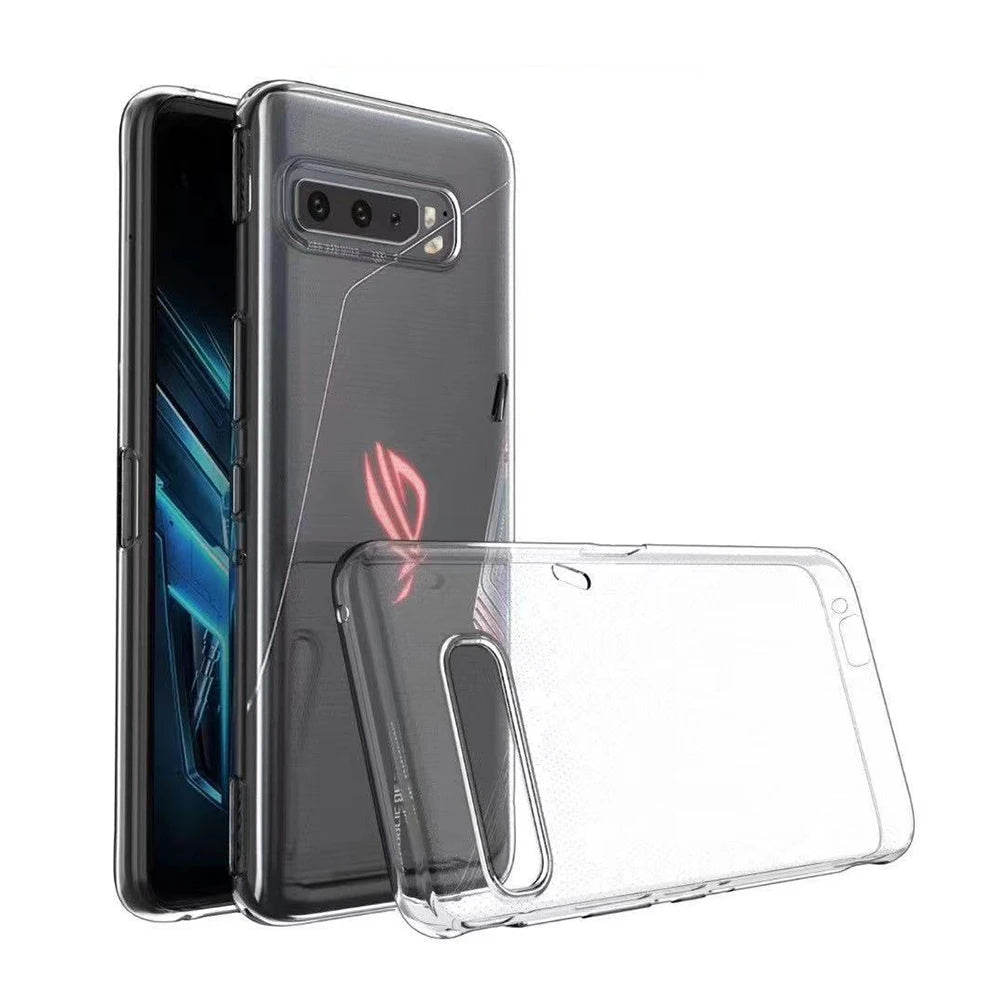 Deksel til ASUS Rog Phone 3 ZS661KS Camera Protective Soft TPU Transparent Back Cover Rog3 Phone3 Fundas