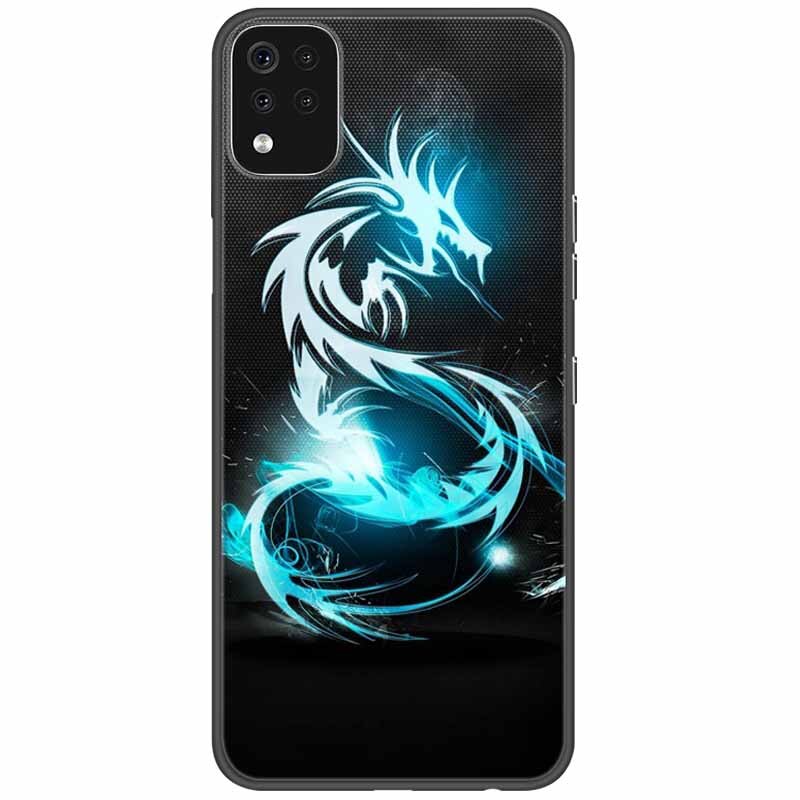 Deksel til LG K42 K52 K62 Q52 Case Soft Painted Wolf Silicone Black Covers For LG K62 Cases K 42 Shockproof Funda for LGK52